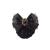 1PCS Lace Ribbon Bowknot Rhinestone Snood Net Elastic Hair Clip Barrette Bun Cover Black