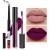 2pcs Matte Dark Purple Lip Liner and Lipstick Makeup Set  burgundy Matte Lipstick 24H and Lip Liner Set Deep Berry Matt Lip Gloss Waterproof Long Lasting Lip Liner Lipstick Set Dark Colors (01) R01