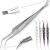 Helperfect Premium 2in1 stainless steel tick pliers for dogs and cats - gentler & effective tick remover - consisting of tick tweezers and tick hooks - perfect for all pet owners silver