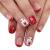 Vatocu Christmas False Nails Short Red Press on Nails Snowflakes Elk Fake Nails Snowman Acrylic Stick on Nails for Women and Girls(24pcs)