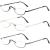 Kokobin reading glasses with a half -frame spring hinges for men and women narrow crescent moon lens reader metal semicircular +2.0 3 pieces