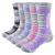 YUEDGE Women's Hiking Socks Performance Cushion Cotton Crew Casual Golf Workout Athletic Socks 5-9 1*(blue/Green/Purple/Red/Yellow)