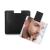 Ultra thin pocket mirror unbreakable stainless steel with PU leather bag easy to wear light and suitable for make-up camping travel (black)