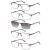Eyecedar 5 Stuks reading glasses men rectangle frame stainless steel material metal metal spring hinges contain sun reading glasses +2.00 5 colors 2.0 x