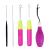 5 Pieces Different Size Latch Hook Set, Latch Hook Crochet Needle, Crochet Hook with Latch, Dreadlocks Crochet Hook Set, Latch Hook Crochet Needle, Bent Latch Hook for Carpet Making
