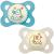 MAM Original Pure Night Soother 2-6 Months (Set of 2) Sustainable and Bio-Renewable Baby Soother SkinSoft Silicone Teat Glow in the Dark Soother Blue/Cream (Designs May Vary) Night Blue