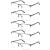 Eyecedar 5-Pack Reading Glasses Men Blue Light Blocking Half frame Rectangle Style Metal Grey Spring Hinges Readers 2.00 5 Pairs Mix 2.0 x