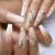 YoYoee Nude Press On Nails Coffin Long Fake Nails Acrylic Gradient False Nails Marble Full Cover Stick On Nails for Women and Girls (24 PCS) Marbling