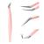 Independent tweezers eyelash extension pink stainless steel curved tip professional eyelash tweezers twice streaked fadvan (feather form) lw-jy