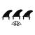 Santa Barbara Surfing SBS Soft Top Surfboard Fin Set of 3