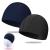 2 pieces of elastic bath cap for adults comfortable fabric swimming pools soft unisex bathing cap ear protection swimming cap swimming cap light bathing hood for men long short hair dark blue black