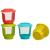 Vital Baby NOURISH Store & Wean Pots - Storage Pots with Soft Bases & Sides - Stackable - Leakproof lids - Bright Colours - BPA Phthalate & Latex free - Ideal For Weaning & Snacks - 4pk 4oz / 120ml