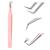 Tweezers for Eyelash Extension Professional Pink Stainless Steel Curved Tip Professional Eyelash Tweezers Striped FADVAN(90 Bend Shape) 90 Bend Shape Pink