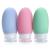 OPRET 3 pieces silicone travel bottles set 60ml leakproof refillable portable travel container for shampoo cream rinse bpa-free and TSA-tested 3 pieces blue green pink