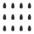 Fishfun 12Pcs Tungsten Flipping Fishing Weights, Sizes Engraved Worm Sinkers for Bass Fishing No Chip Black 1/4 oz (12 pcs)