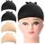 URAQT Wig Caps 4 Pcs Stretchy Nylon Stocking Wig Cap Ultra Thin Unisex Wig Cap to Hold Wig in Place for Women Men Breathable Wig Net Cap for Long Short Hair 2 Black+2 Beige