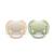 Philips Avent Ultra Soft Schnuller-2 Series Pack BPA-Free Extra Soft Pacifier for Babies from 0-6 months including transport and sterilization box green/cream (model SCF091/05) 2 Pack green/cream