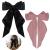 ZEVONDA Pack of 2 Big Bow Hair Clips - Solid Color Large Bowknot Hairpin Hair Clip with Long Silky Satin Tail Hair Barrettes Accessories for Girls Women Black + Pink Black + Pink (2PCS)