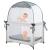 L RUNNZER Baby Pack N Play Tent, Baby Crib Safety Tent to Keep Baby from Climbing Out, Baby Crib Canopy for Pack N Play, Mini Cribs & Playpens, Pop Up Design & See-Through Mesh Gray Pack N Play Tent