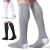 3 Pairs Compression Socks for Men and Women 20-30 mmHg Running Support Socks Large-X-Large Black + White + Grey