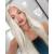 Vebonny White Blond glue-free 613 Lace Front wigs for women realistic looking synthetic hair platinum blonde wig 22 inches hair replacement Lace wig with middle parting vebonny-035-new #035-NEW