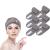 Bangshou 6 pieces of cosmetic hair band with Velcro fastener spa headband terry hair protection band for showers make -up and cosmetics (gray)