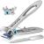 Nail Clippers - DRMODE Large Toe Nail Clippers for Thick Nails with 16mm Wide Jaw Opening Sharp Curved Blade Fingernail Clippers Heavy Duty Nail Cutter Trimmer for Men Seniors with Nail File big