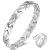 Vicmag Magnetic Bracelets for Women Titanium Steel Brazaletes Ultra Strength Magnetic Gift Box with Removal Tool (Crystal Design for Ladies) (Platinum)