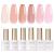 GAOY Jelly Nude Pink Gel Nail Polish Set of 6 Transparent Colors Sheer Gel Polish Kit Sheer Jelly Nude Pink