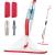 Mops for Floor Cleaning Wet Spray Mop with a Refillable Spray Bottle and 2 Washable Microfiber Pads Home or Commercial Use Dry Wet Flat Mop for Hardwood Laminate Wood Ceramic Red Mop