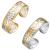 Vicmag 4X Strength Magnetic Copper Rings for Women with 3500 Gauss Magnets 100% Solid Pure Copper Adjustable with Jewelry Gift Box 2PCS (Gold Silver & Silver Gold) Gold Silver & Silver Gold Plum