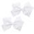 3 Inch Grosgrain Bow for Little Girls- Set of 2 (White)
