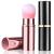 2 Pieces Retractable Kabuki Makeup Brushes Blush Powder Brush Small Travel Makeup Brushes with Cover Makeup Tool for Loose Powder Cream or Liquid Cosmetics (Black, Pink)