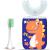 Kids Electric Toothbrush U Shape Dinosaur Ultrasonic Automatic Toothbrush with Replacement Soft Bristles Heads Six Modes 360Oral Cleaning IPX7 Waterproof Smart Rechargeable Toothbrush 3. Orange