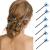 Bartosi Hair Clips Fabric Butterfly Hair Barrettes Blue Fashion Hairpin Bride Wedding Decorative Bobby Pins Hair Accessories for Women and Girls (Pack of 6) Blue 1