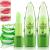 2 Pack Aloe Vera Lipstick Long Lasting Lip Care Nutritious Plumper Lip Balm Moisturizer Magic Color Changing Crystal Jelly Lipstick Lip Gloss Matte Makeup Tinted Lip Balm (Green A)
