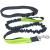 QitinDasen Grey Hands Free Dog Leash Adjustable Waist Belt and Dual-Handle Retractable Bungee Leash Jogging Dog Leash with Reflective Stitching (Green Handle)