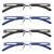 Cojwis 4 Pack frameworkless reading glasses for women and men light and comfortable anti blue light reading aid /tr90 glasses (2 black 2 blue 2.50 multiplier_x) 2 black 2 blue 2.5 x