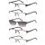 EYECEDAR Amcedar Metal Half-Frame Reading Glasses Men 5-Pack Spring Hinges Stainless Steel Material Sun Readers 2.50 5 Pairs Mix 2.5 x