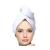KEEPOZ Hair Towel Wrap Quick Dry 100% Cotton Super Absorbent Turban Head Wrap for Women with Button, Non Microfiber Anti Frizz Hair Products, Hair Cap for Curly, Long & Thick Hair (1Pc)(White)