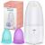 YTYOMUR Menstrual Cup Steamer Sterilizer with 2 Reusable Period Cups Menstrual Cups Cleaner Wash Kit One Button Control Automatic High Temperature Steam Sterilization for Women Feminine Hygiene Care