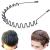 Metal Hair Band for Men Women's Headband, Unisex Black Wavy Spring Sports Headbands for Men's Hair Band Hoop Clips Women Accessories Simple Elastic Non Slip Wide Headwear Bandeau Outdoor