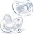 Chicco PhysioForma 100% Soft Silicone One Piece Pacifier for Babies 0-6m Clear Orthodontic Nipple BPA-Free 2-count in Sterilizing Case 0 - 6 months Clear Two Pack