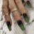 Redykat 24PCS UV Gel Glossy Coffin Press On Nails  Salon Quality Nail art  Extra Long Acrylic Fake Nails  False Nails  Home Quick Manicure (green&black ombre)