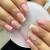 24Pcs Square False Nails Medium Glossy Cute Flower French Press on Nails Frosted Stick on Nails with Glue Stickers Full Cover Artificial Fake Nails for Women Girls DIY Manicure Decoration Colorful Flower