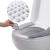 2Pairs Plush Warm Thick Padded Toilet Seat Cover Mat Non Slip Soft Toilet Seat Cushion Washable Bathroom Warmer with Self-Adhesive Tape Grey