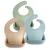 Pandaear 3 pieces silicone bibs feeder bib babyl spots with collecting bowl bpa-free washable waterproof soft cleaning for babies and toddlers boys and girls