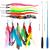 12 PCS Feather Teaser Cat Toy 2 Pcs Retractable Interactive Cat Teaser Rods 10 Pcs Replacement Colorful Feather Refills with Bells Feather Dangler Funny Exercise for Indoor Cat Kitten Catcher