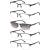 Amcedar 5-Pack Reading Glasses Men Metal Half-Frame Spring Hinges Stainless Steel Material Readers +3.00 5 Pairs Mix 3.0 x