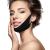 WIDVIH Reusable Slim Silicone Double Chin Reducer, V Shape Face Lifting Mask Chin Patch Face Lift Tape, Anti-Wrinkle Anti-Aging Firming Contouring V-Line Double Chin Lift Mask Black 4PCS